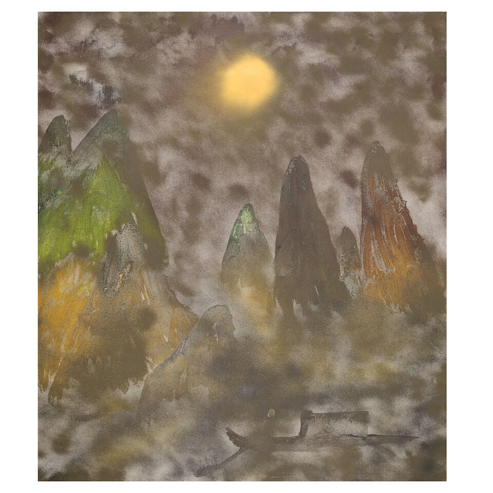 Sir Sidney Nolan C.B.E., O.M., R.A. (Australian, 1917-1992) Chinese Mountain Landscape with Boat... (1 of 3)