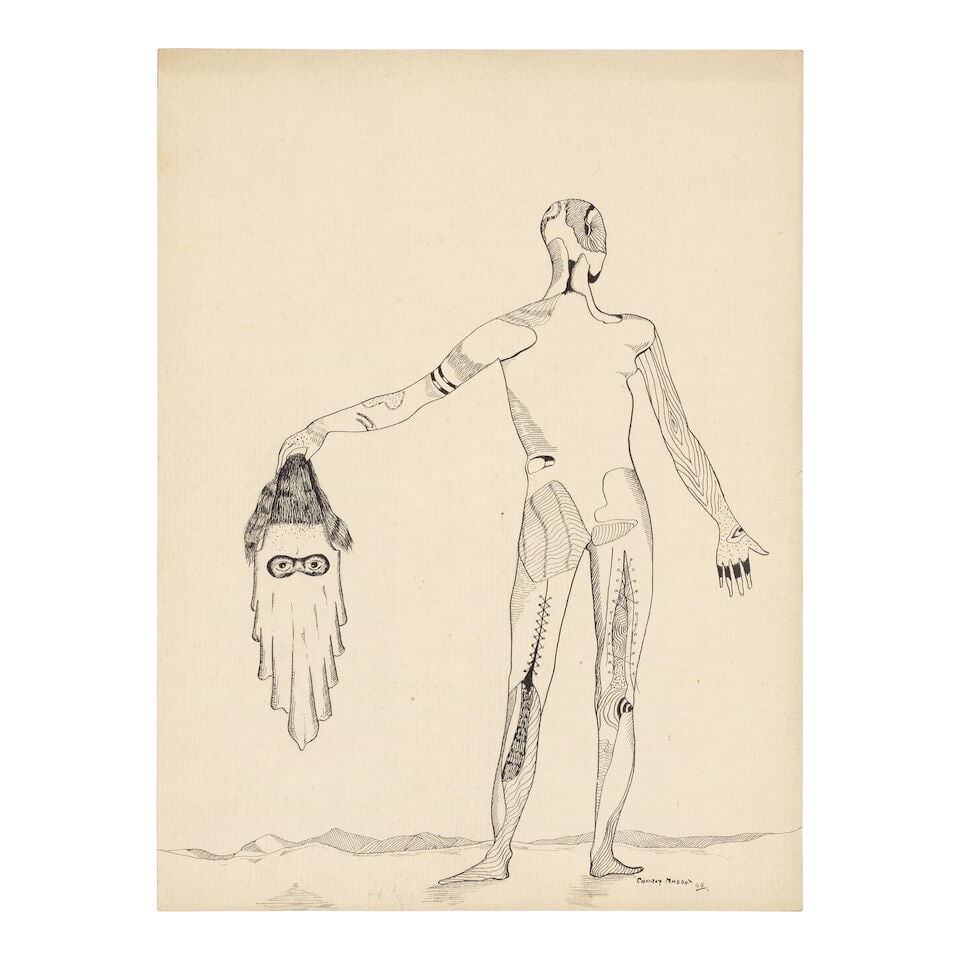 Conroy Maddox (British, 1912-2005) Standing Figure with Mask together with a gouache, watercolou... (1 of 4)