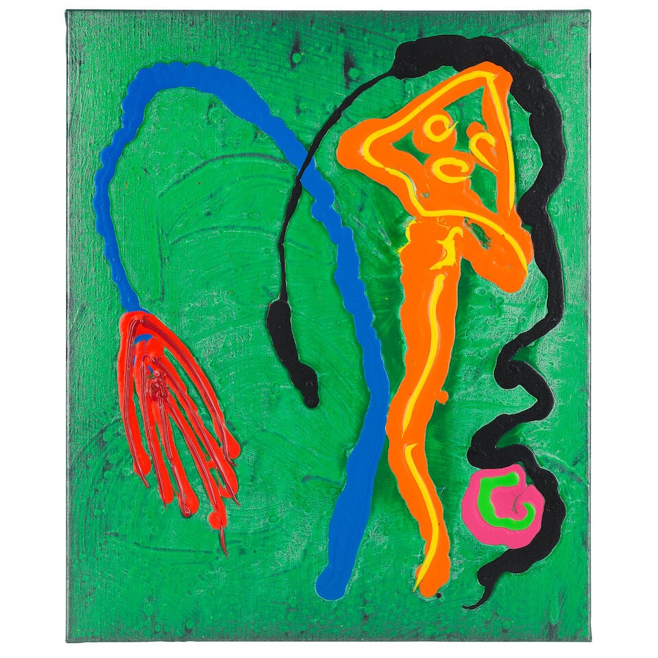 John Hoyland R.A. (British, 1934-2011) Pleasure Lover 26.4.98 ((unframed)): John Hoyland R.A. (British, 1934-2011) Pleasure Lover 26.4.98 signed, titled and twice dated '26.4.98/PLEASURE LOVER/26.4.98/John Hoyland' (on canvas verso) acrylic on canvas 60 x 59cm (23 5/8 x 23
