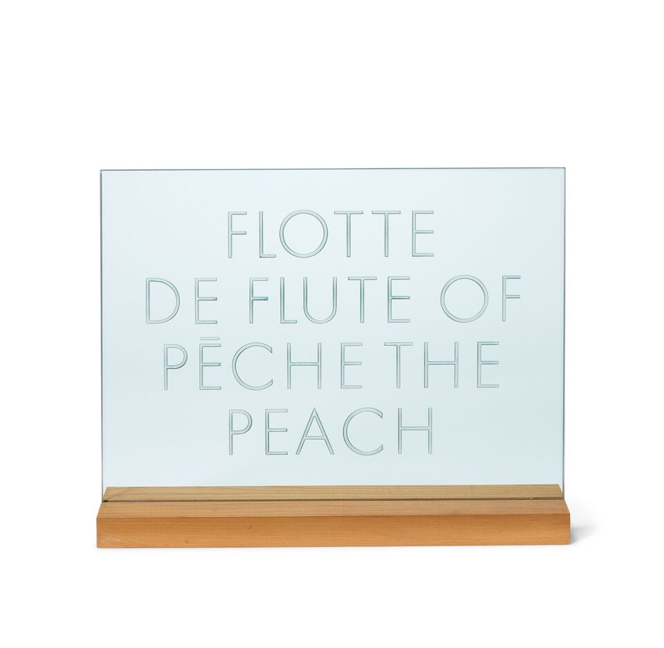 Ian Hamilton Finlay (British, 1925-2006) Flotte de Flute of Péche the Peach 40cm (15 3/4in)... (1 of 2)