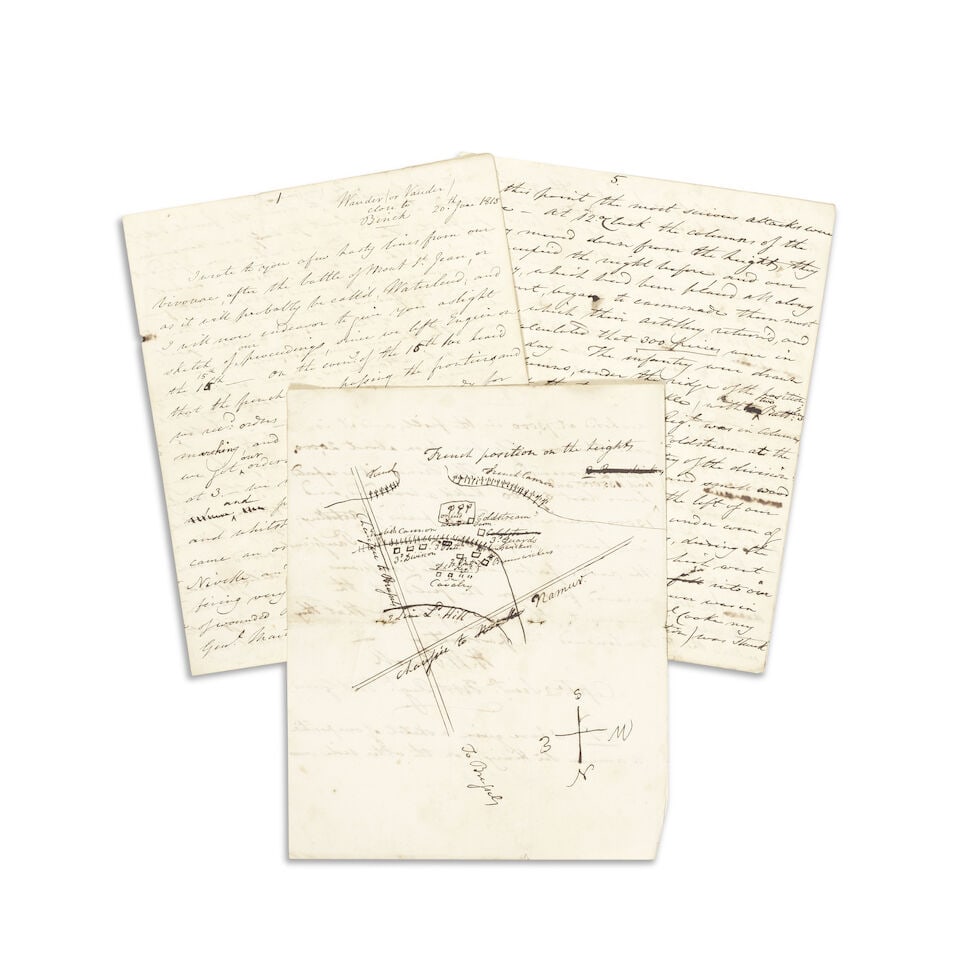 MILITARY - WATERLOO Autograph account by Henry Wayland Powell, 20 June 1815 (1 of 1)