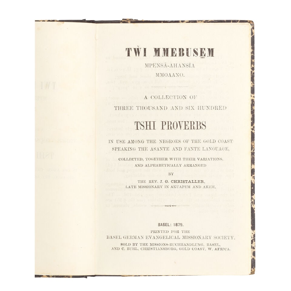 GHANA - CHRISTALLER (J.G.) A Grammar of the Asante and Fante Language Called Tshi, 1875; and 2 o... - 5