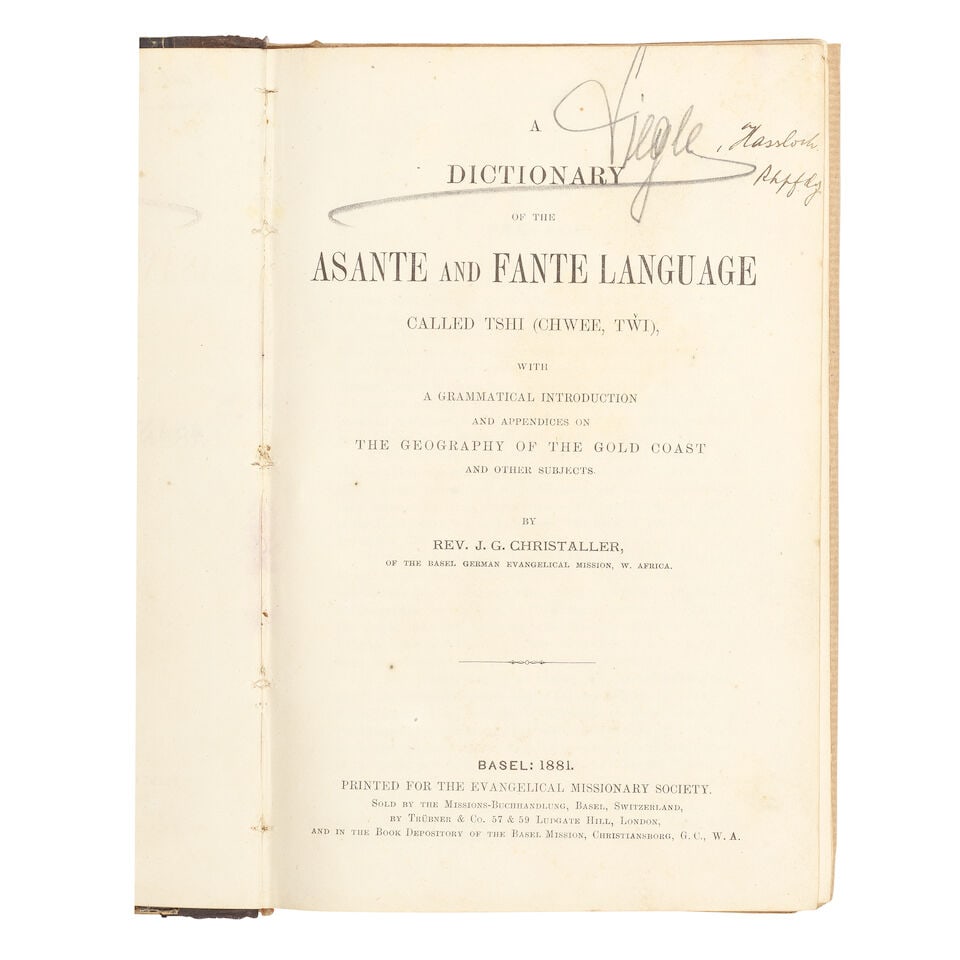 GHANA - CHRISTALLER (J.G.) A Grammar of the Asante and Fante Language Called Tshi, 1875; and 2 o... - 6