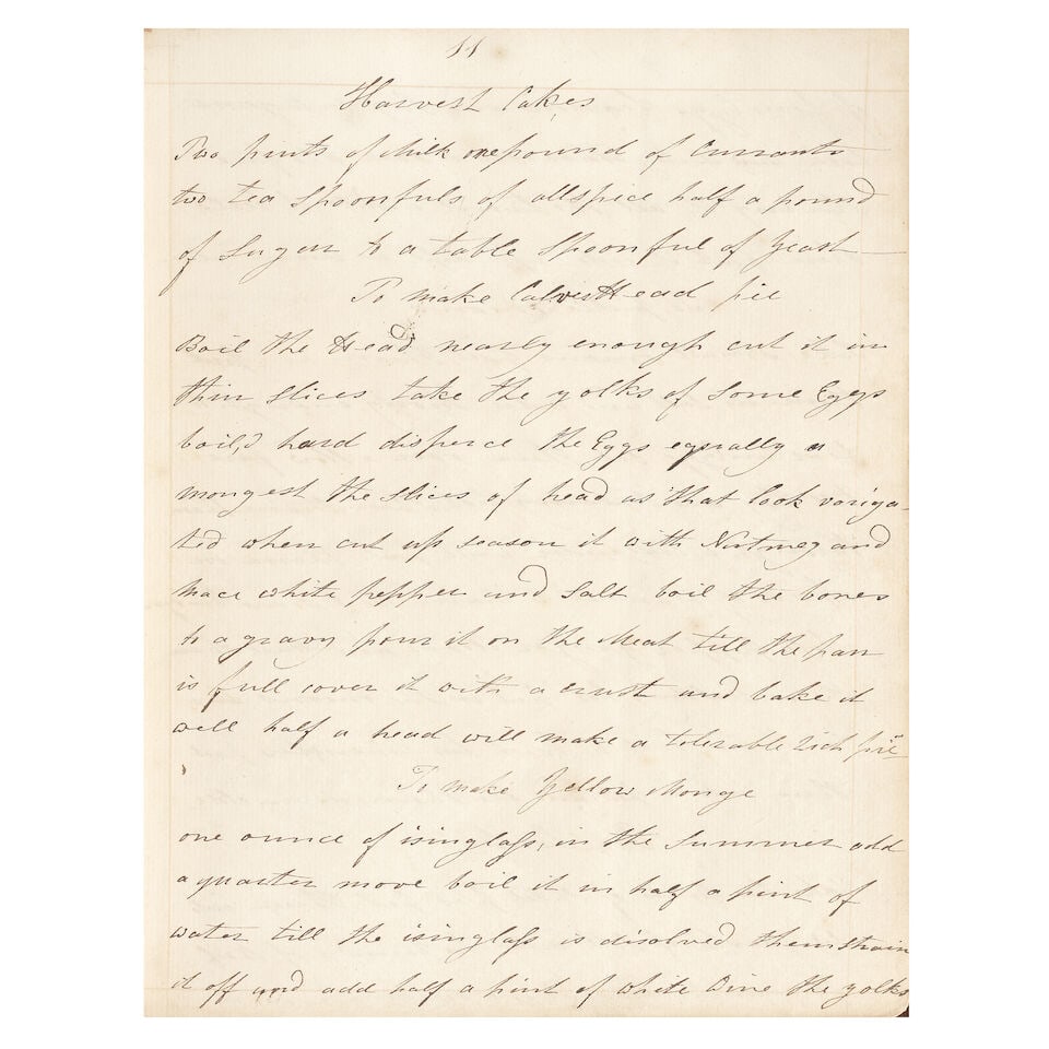 COOKERY AND HOUSEHOLD - NORFOLK Manuscript receipt book,[begun late eighteenth-/early nineteenth... (1 of 1)