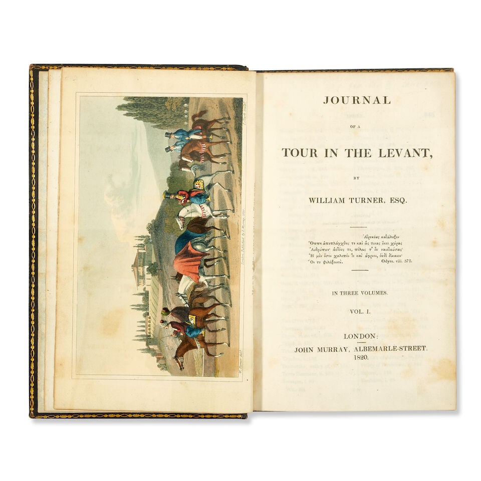 TURNER (WILLIAM) Journal in a Tour in the Levant, 3 vol., FIRST EDITION, John Murray, 1820 (1 of 3)