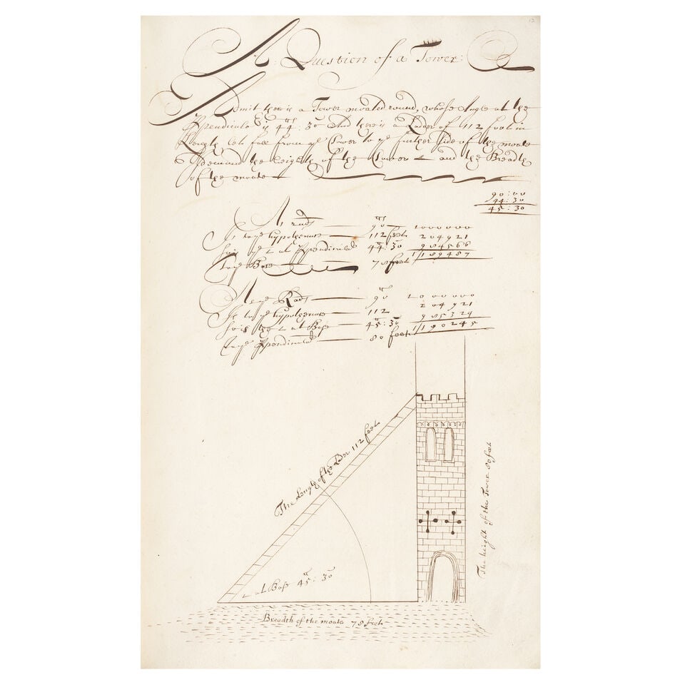 MANUSCRIPT - NAVIGATION, ASTRONOMY AND GEOMETRY Manuscript naval student notebook, [late sevente... (1 of 4)
