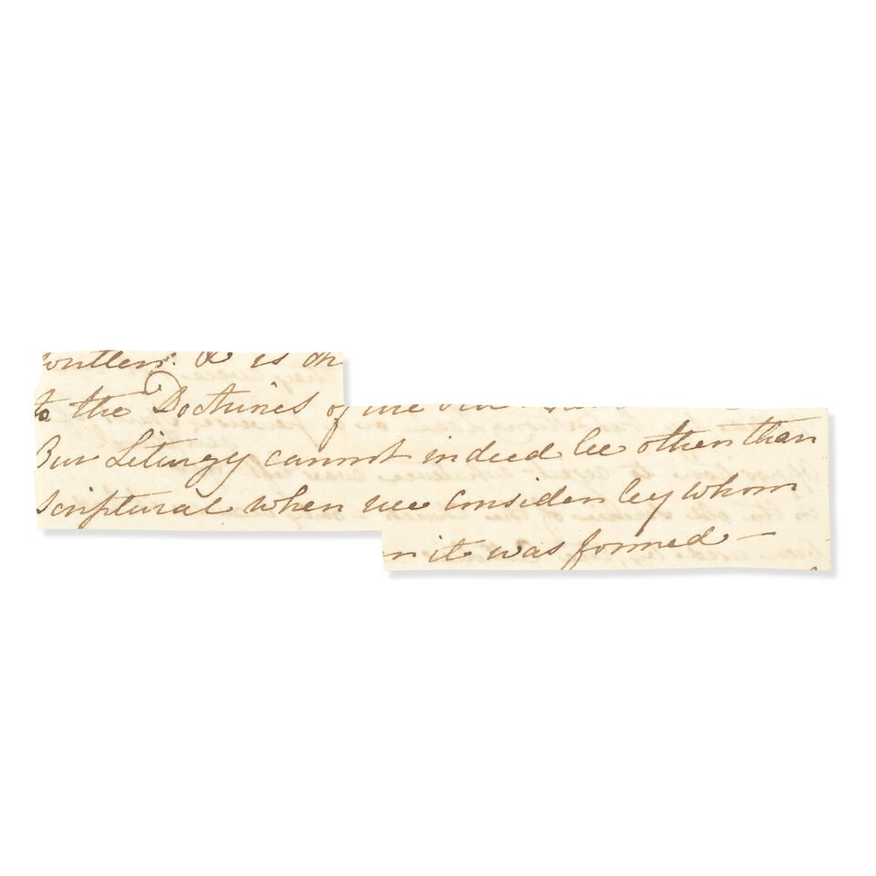 AUSTEN (JANE) Autograph fragment of a sermon, [c.1814] (1 of 2)