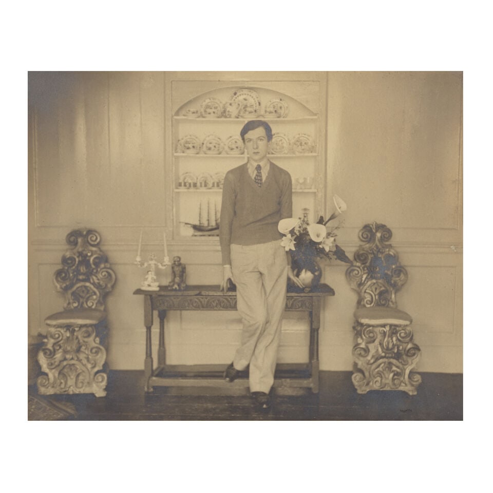 BEATON (CECIL) Portrait photograph of Beaton at Cambridge,signed and inscribed with two others (3) (1 of 3)