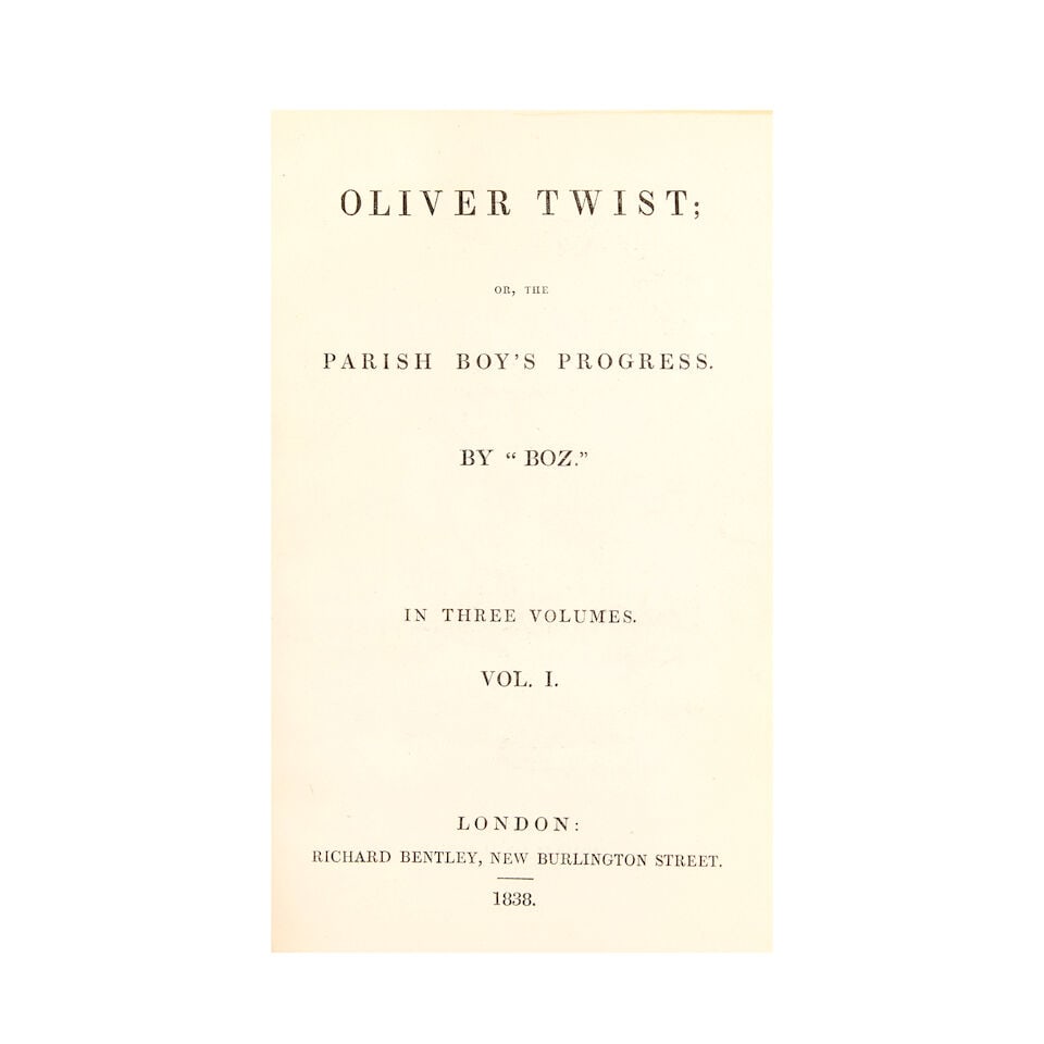 DICKENS (CHARLES) Oliver Twist; or, the Parish Boy's Progress. By 'Boz', 3 vol., FIRST EDITION, ... - 2