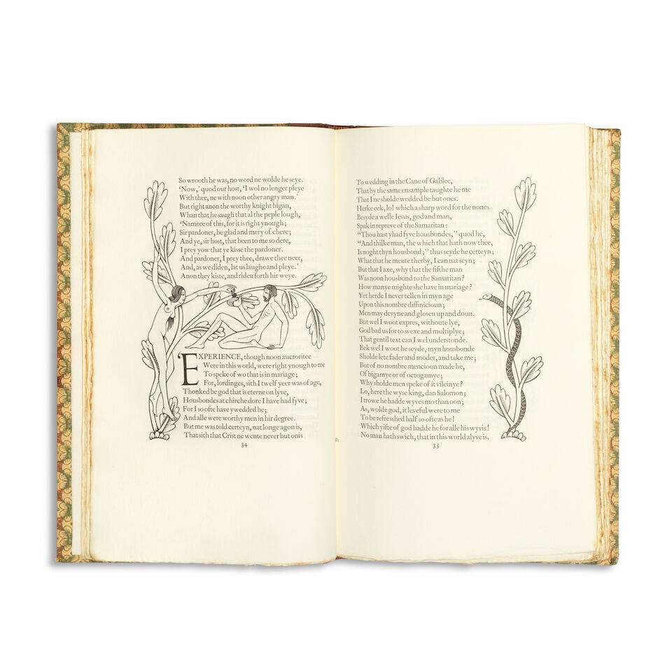 GOLDEN COCKEREL PRESS - ERIC GILL CHAUCER (GEOFFREY) The Canterbury Tales, 4 vol., NUMBER 267 OF... (1 of 3)