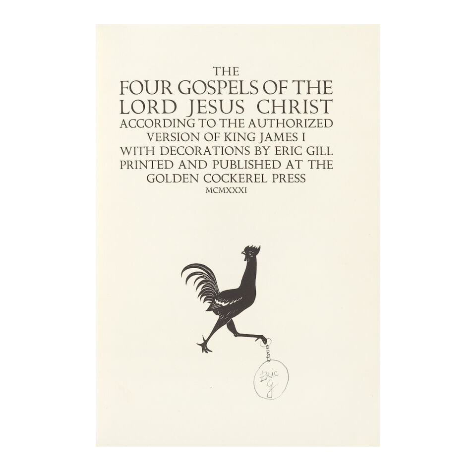 GOLDEN COCKEREL PRESS - ERIC GILL The Four Gospels, 500 COPIES, 1931 - 2