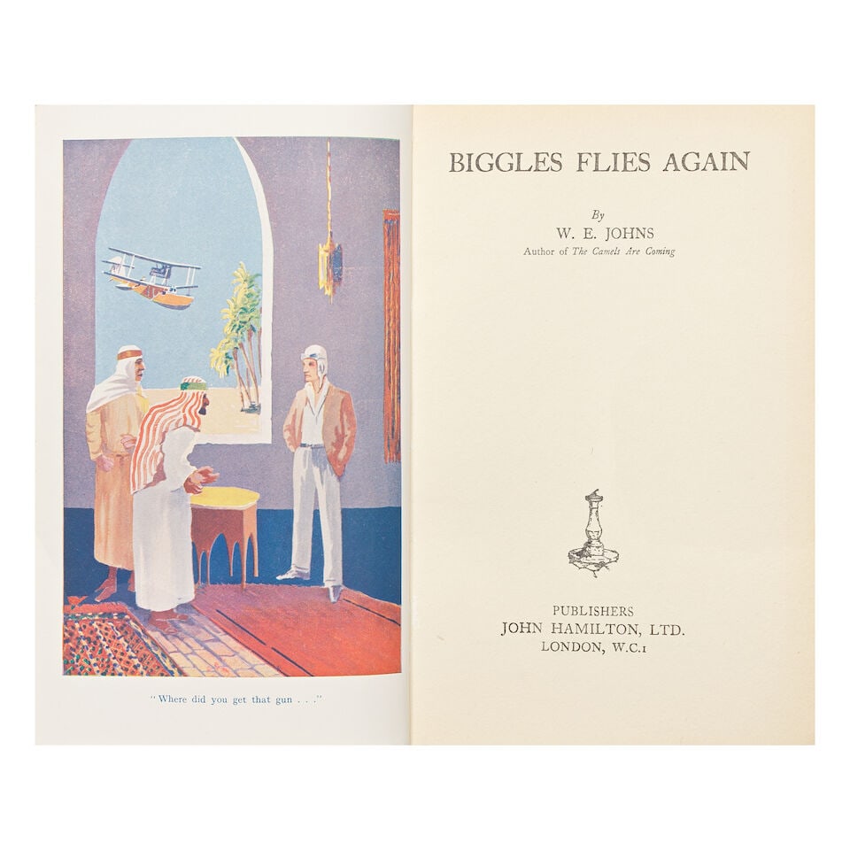 JOHNS (CAPT. W.E.) Biggles Flies Again, FIRST EDITION IN DUST-JACKET, John Hamilton Limited, [1934] - 3