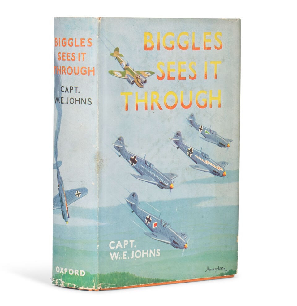 JOHNS (CAPT. W.E.) Biggles Sees it Through, FIRST EDITION, FIRST ISSUE IN DUST-JACKET, O.U.P., [... (1 of 4)