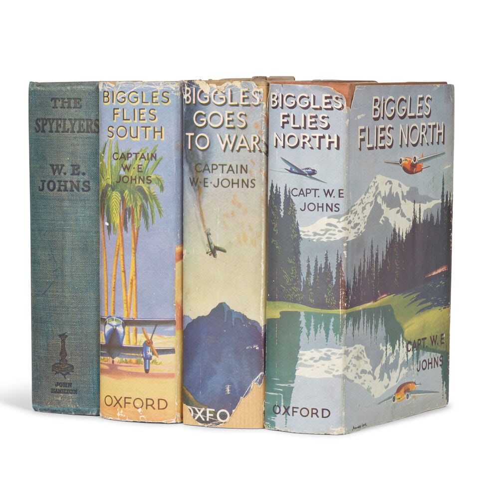 JOHNS (CAPT. W.E.) Biggles Flies South; Biggles Flies North; Biggles Goes to War, firsts, later ... (1 of 3)