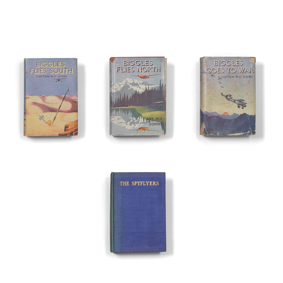 JOHNS (CAPT. W.E.) Biggles Flies South; Biggles Flies North; Biggles Goes to War, firsts, later ... - 2
