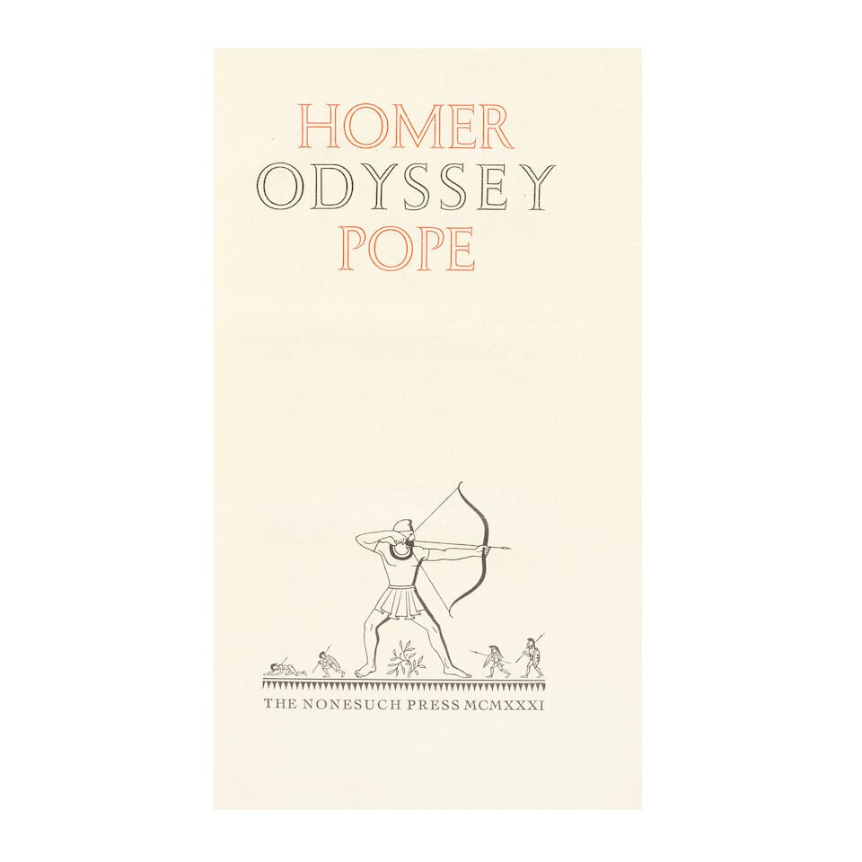 NONESUCH PRESS HOMER. The Iliad; The Odyssey...translated by Alexander Pope, 2 vol., Nonesuch Pr... - 2
