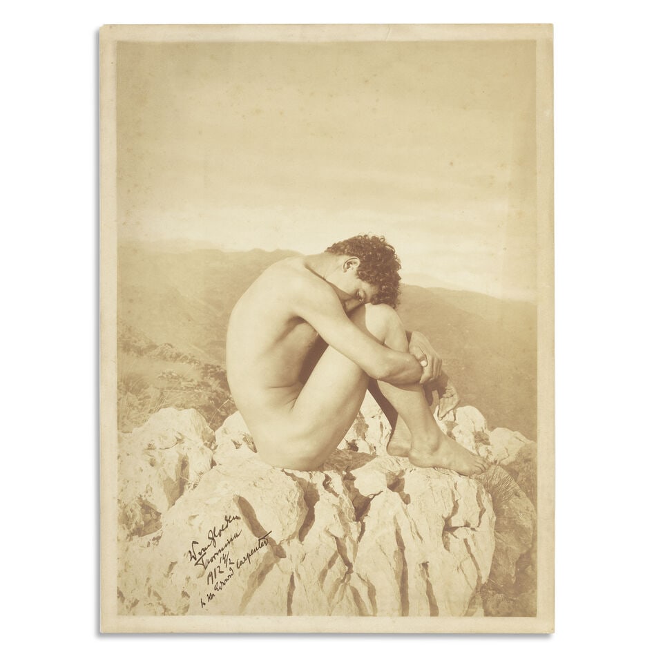 VON GLOEDEN (BARON WILHELM VON) 'Cain', sepia-toned gelatin silver print INSCRIBED BY VON GLOEDE... (1 of 1)