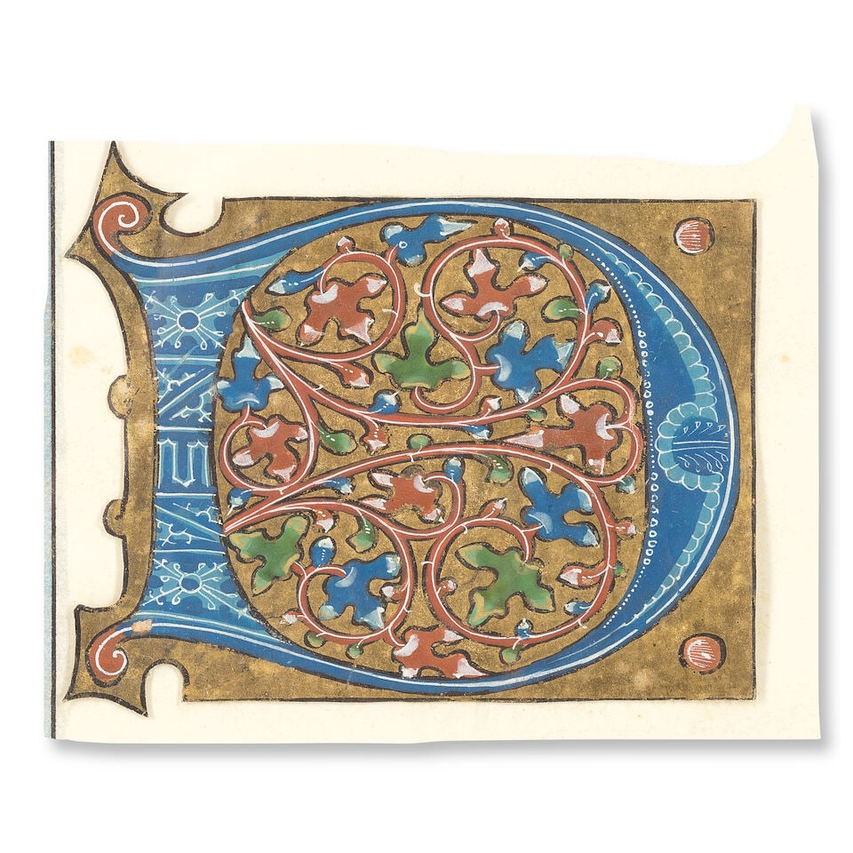 ILLUMINATED MANUSCRIPT A collection of seven large illuminated initials (Q, B, E, N, E, D, D) cu... - 2