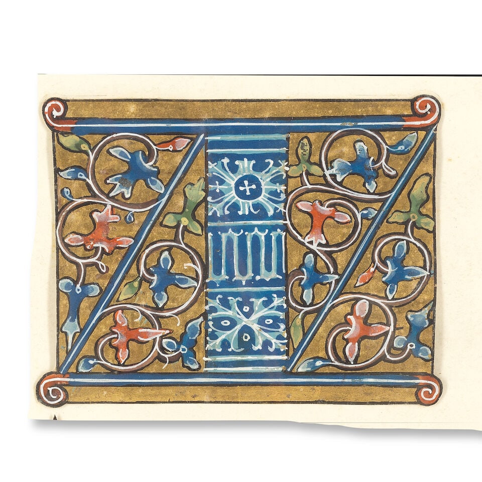 ILLUMINATED MANUSCRIPT A collection of seven large illuminated initials (Q, B, E, N, E, D, D) cu... - 3