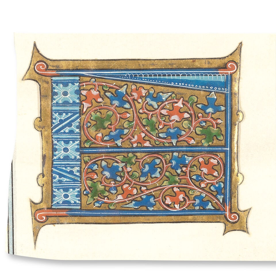 ILLUMINATED MANUSCRIPT A collection of seven large illuminated initials (Q, B, E, N, E, D, D) cu... - 6