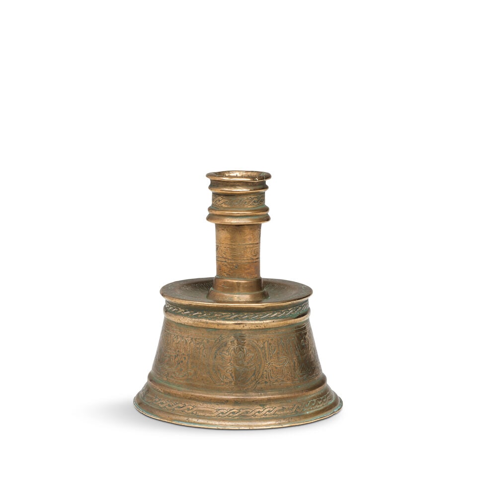 A Mamluk brass candlestick Egypt, 13th/ 14th Century - 2