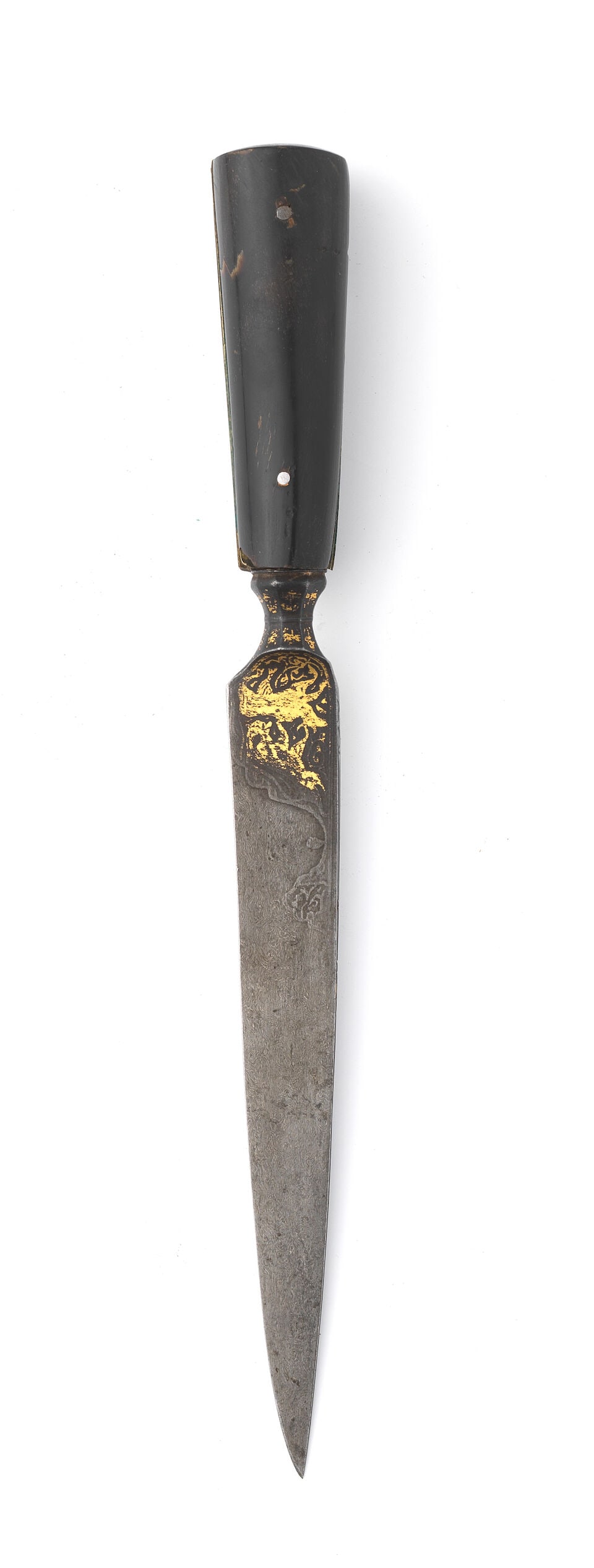 A Qajar gold damascened steel dagger (kard) Persia, 18th/ 19th Century (1 of 3)