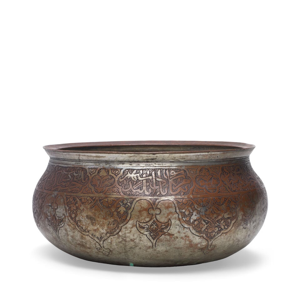 A late Timurid or early Safavid tinned-copper bowl Persia, late 16th/ early 17th Century (1 of 4)
