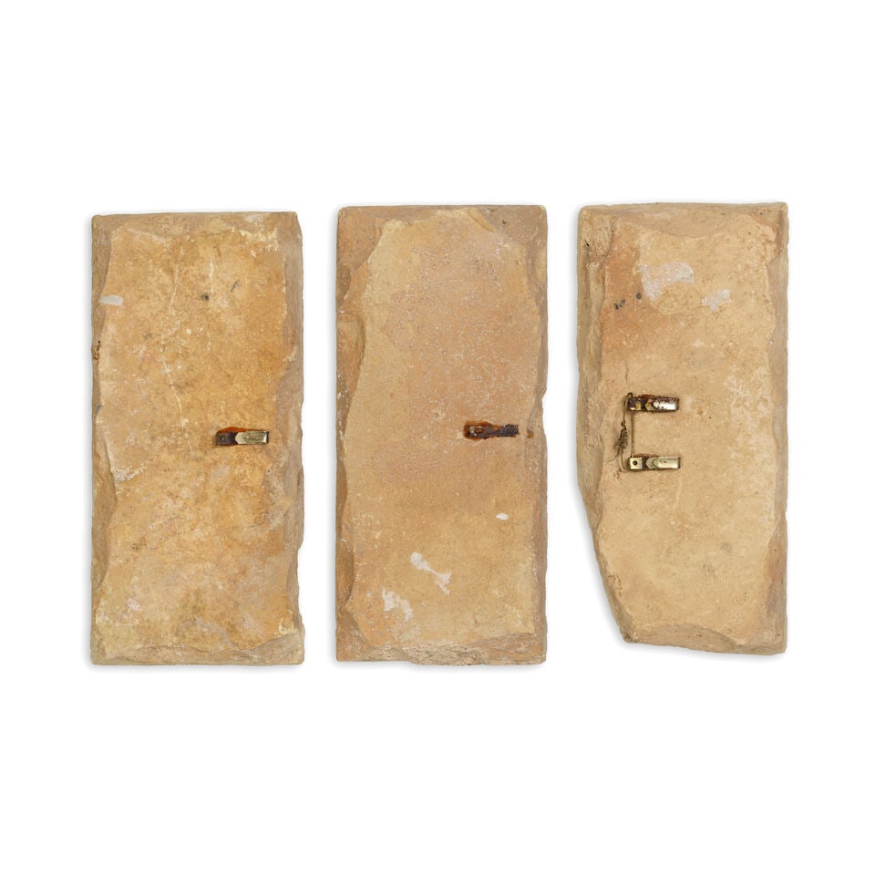 Three Safavid cuerda-seca pottery border tiles Persia, 17th Century(3) - 2