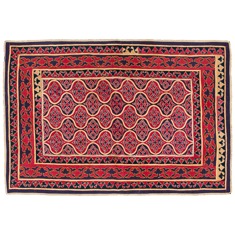 An appliqué wool panel (shyrdak) Central Asia, probably Kyrgyzstan, 19th/ 20th Century (1 of 4)