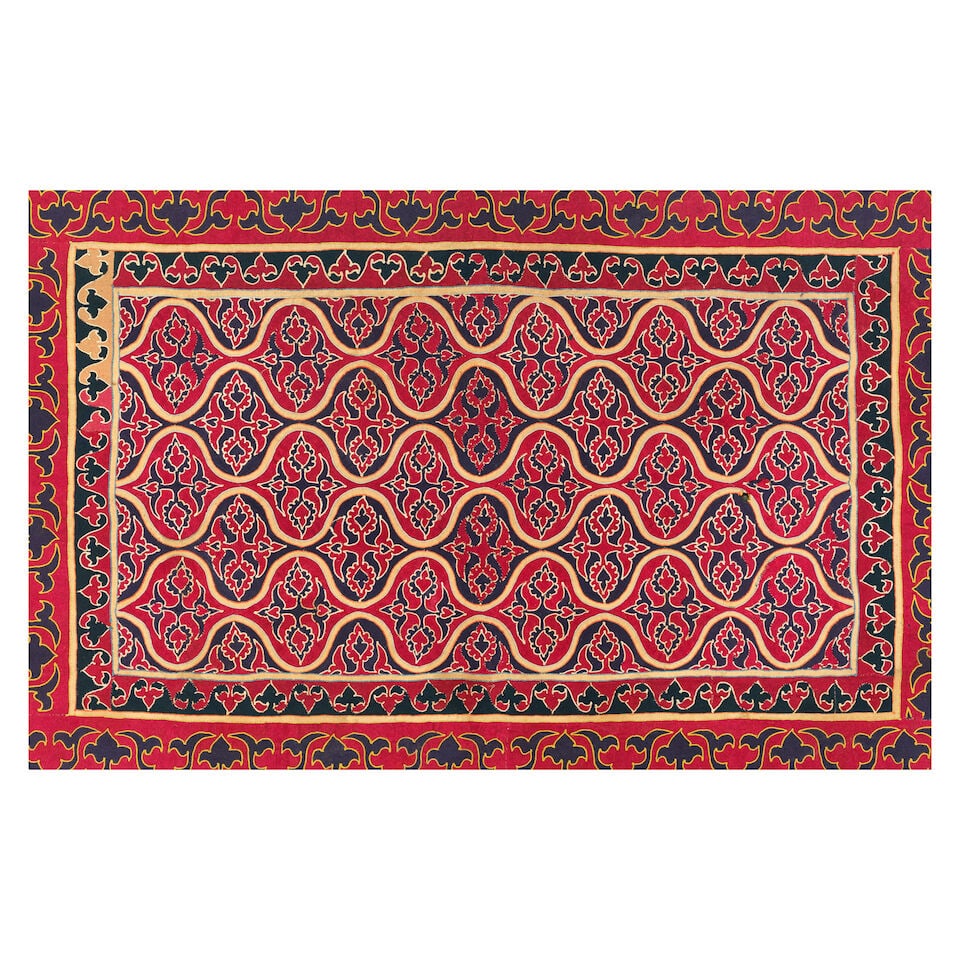 An appliqué wool panel (shyrdak) Central Asia, probably Kyrgyzstan, 19th/ 20th Century - 2