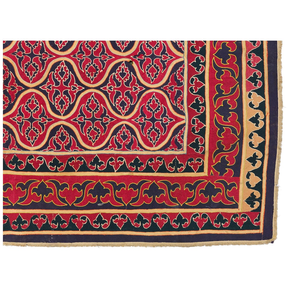 An appliqué wool panel (shyrdak) Central Asia, probably Kyrgyzstan, 19th/ 20th Century - 3