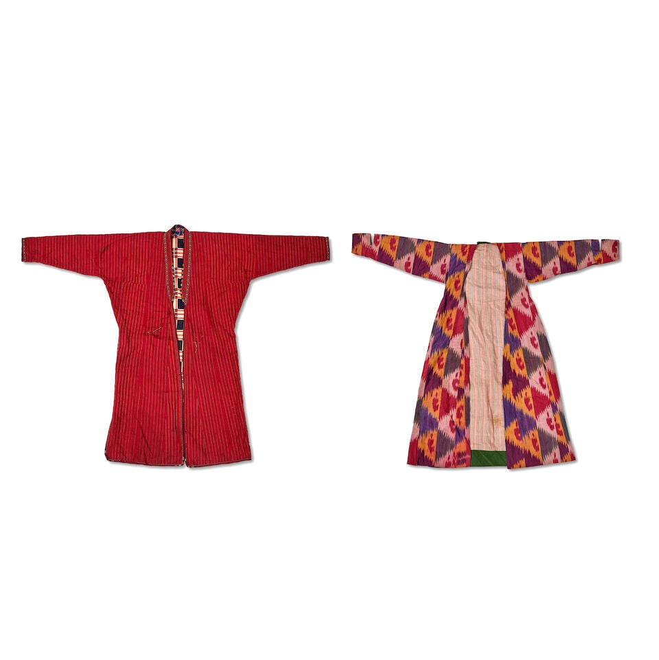 Two woven silk robes (chapan) Central Asia, 19th/ 20th Century(2) (1 of 7)