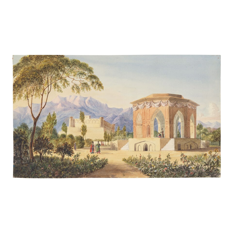 The gazebo and gardens of the palace of Qasr-e-Qajar, near Teheran European School, perhaps work... (1 of 2)