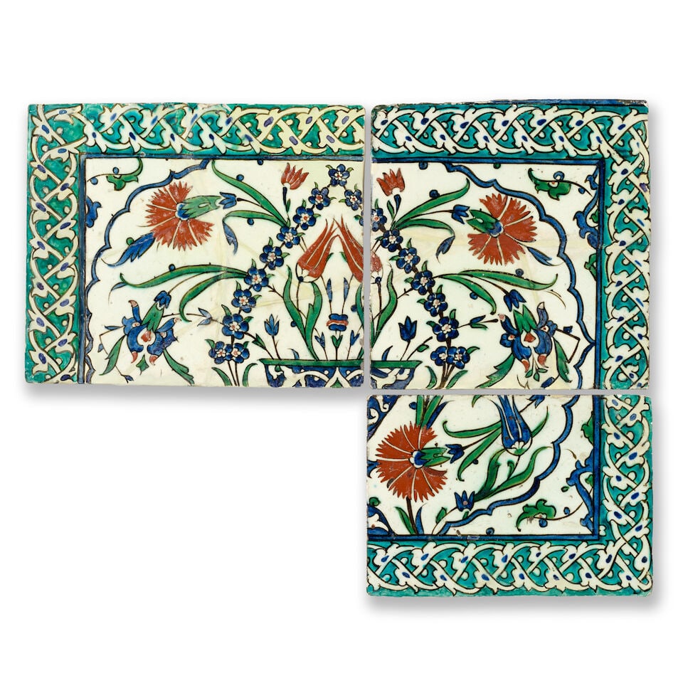 An Iznik pottery tile panel Turkey, first half of the 17th Century (3) (1 of 2)