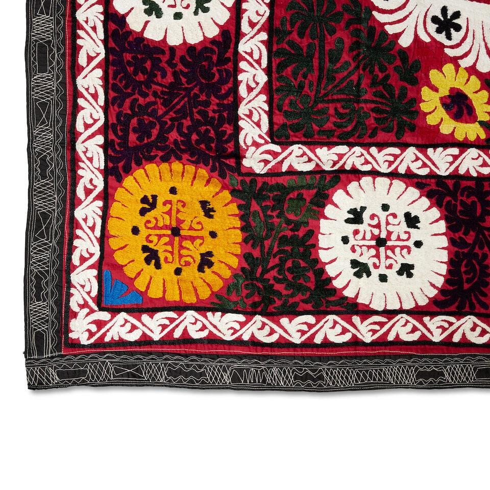 An embroidered wool panel (susani) Central Asia, second half of 20th Century - 3