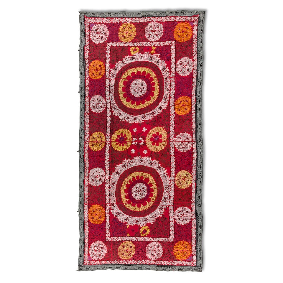 An embroidered wool panel (susani) Central Asia, second half of 20th Century - 4