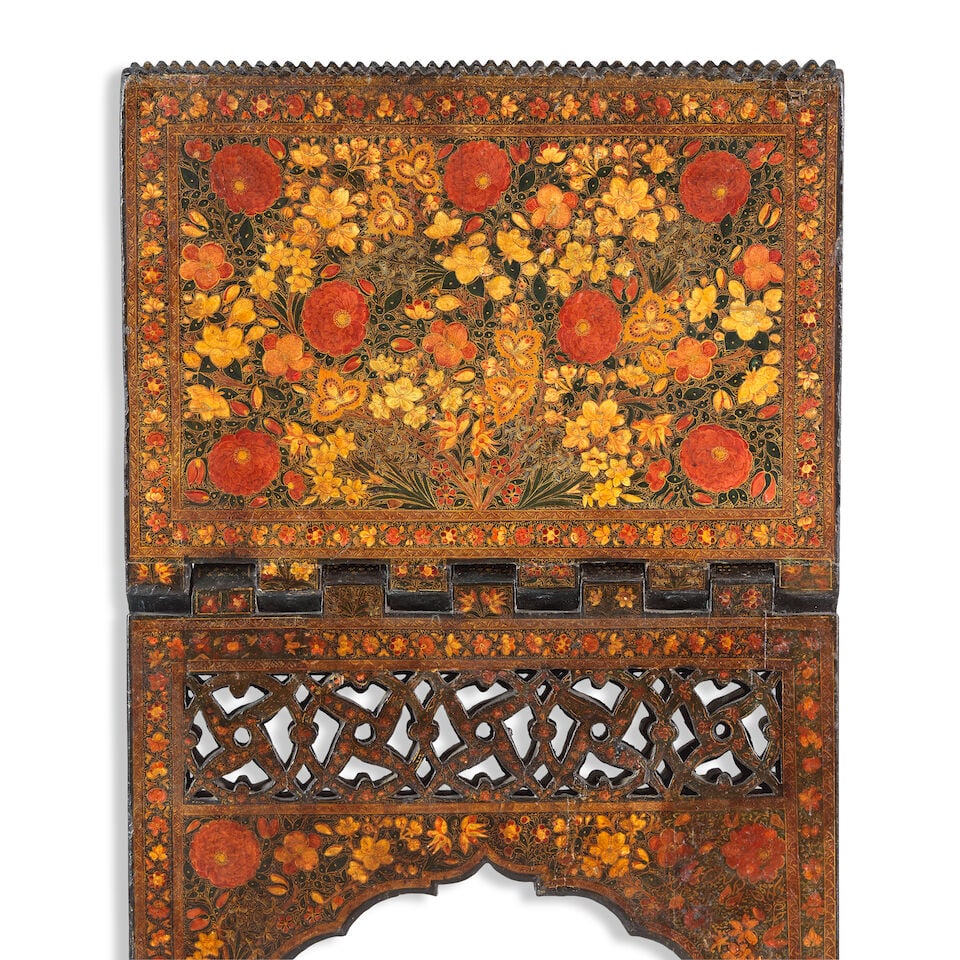 A Kashmir lacquered wood Qur'an stand India, 19th Century - 3