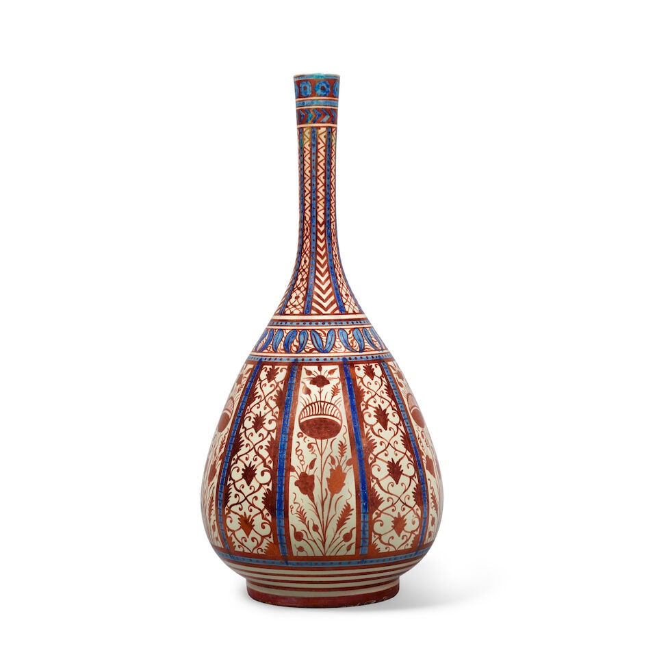 A Cantagalli Safavid style lustre pottery water bottle (surahi) Italy, 19th Century - 3
