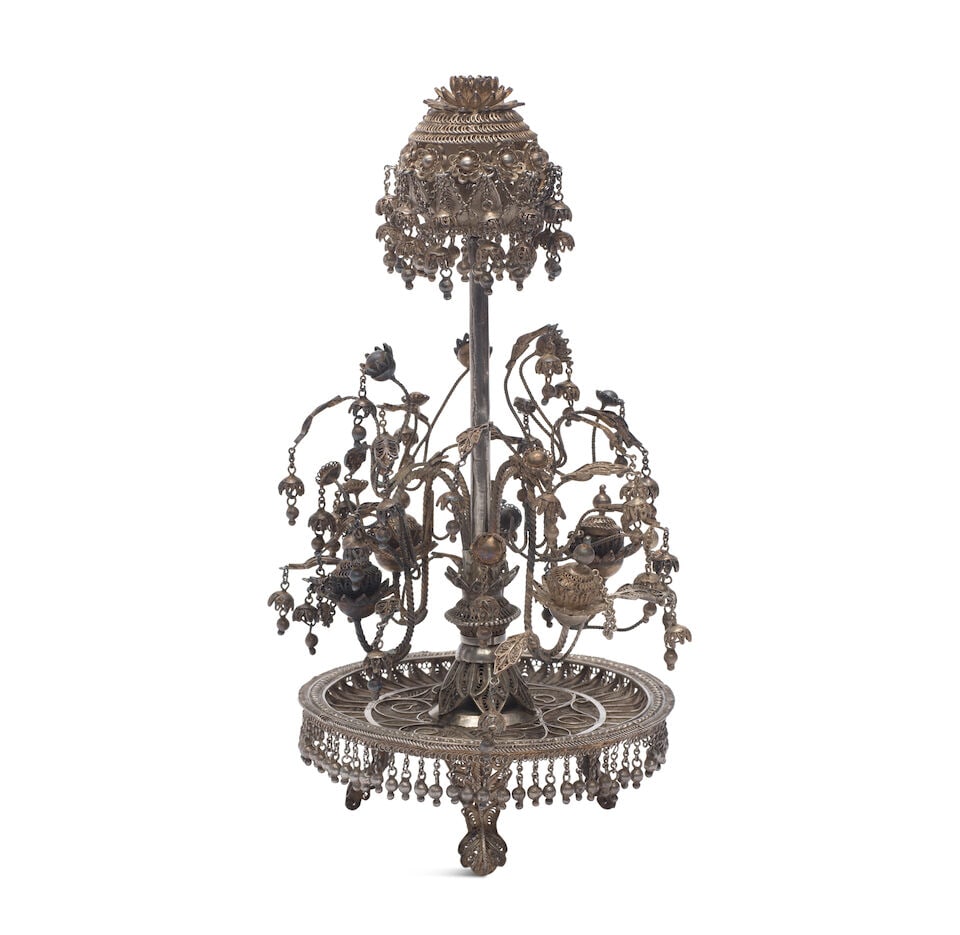 A silver filigree perfume-holder (attardan) India, late 19th/ early 20th Century - 2