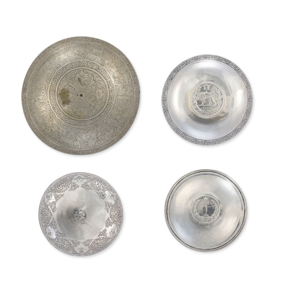 Two bowls incorporating Pahlavi silver coins Persia, 20th Century (4) - 2