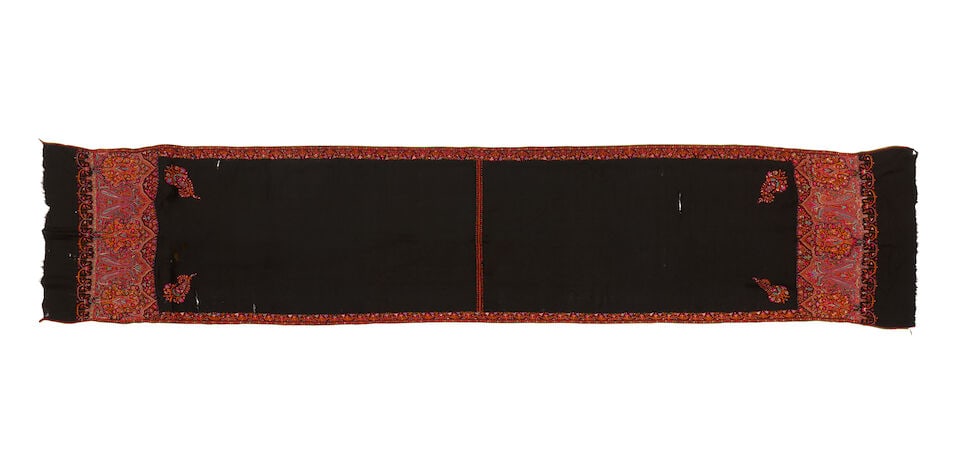 An embroidered wool sash Kashmir, late 19th Century - 2
