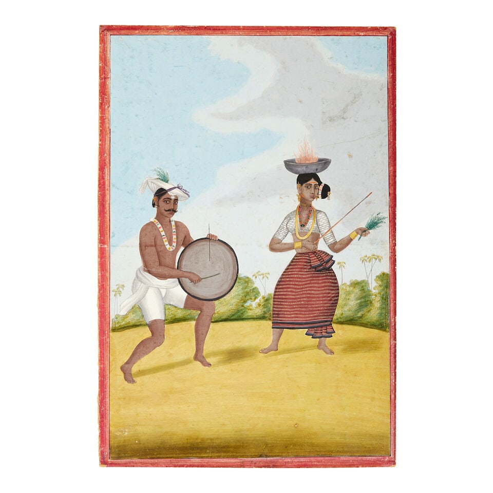 Two devotees of the smallpox goddess, Mariamman, performing a ritual South India, Tanjore, circa... (1 of 1)