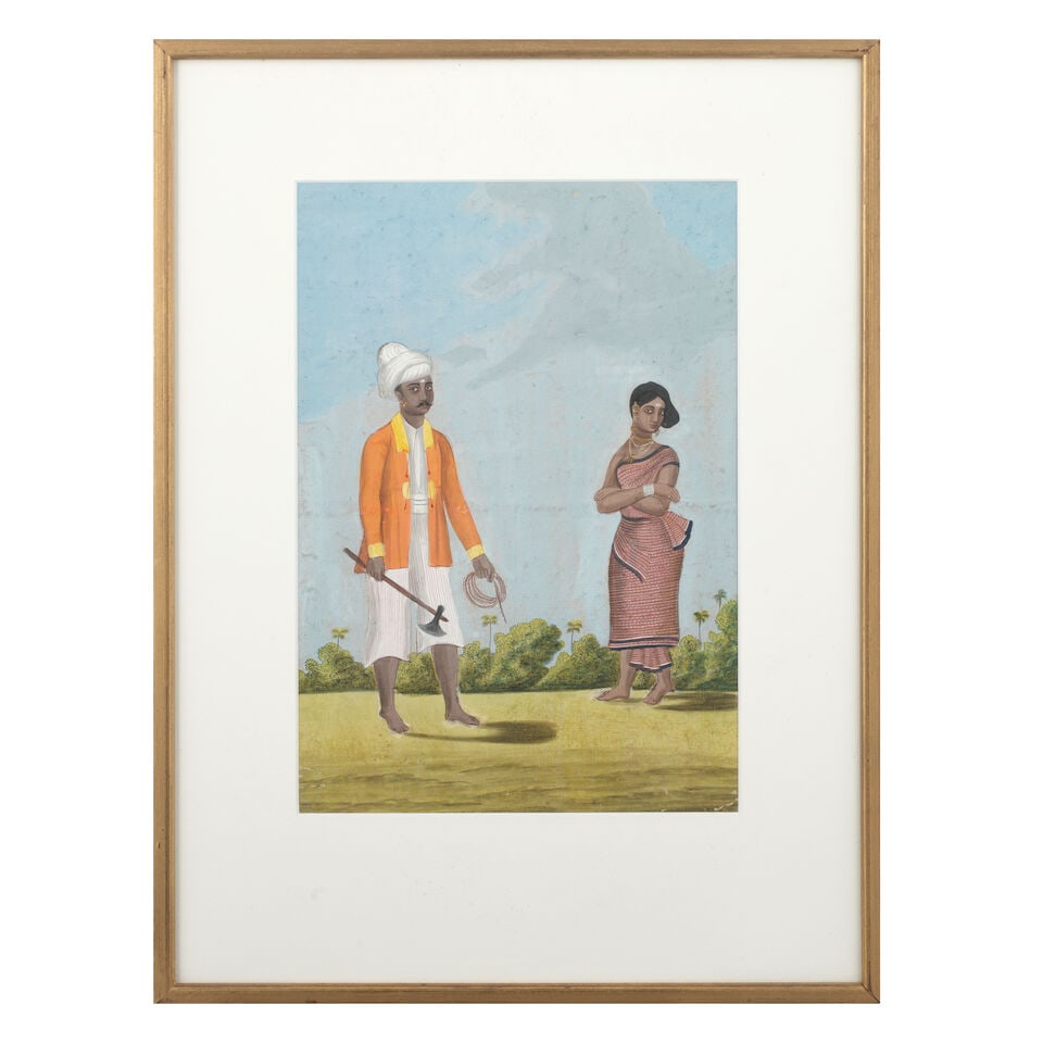 Two paintings depicting tradespeople and their wives South India, Tanjore, circa 1810-20(2) (1 of 2)