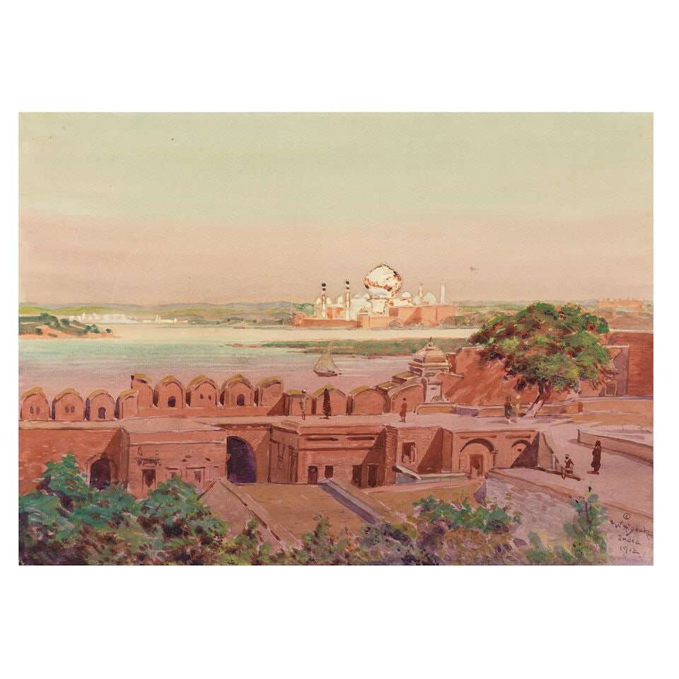 William Henry Drake (American, 1856-1926) The Taj Mahal seen from the Red Fort, Agra, dated 1912 (1 of 1)