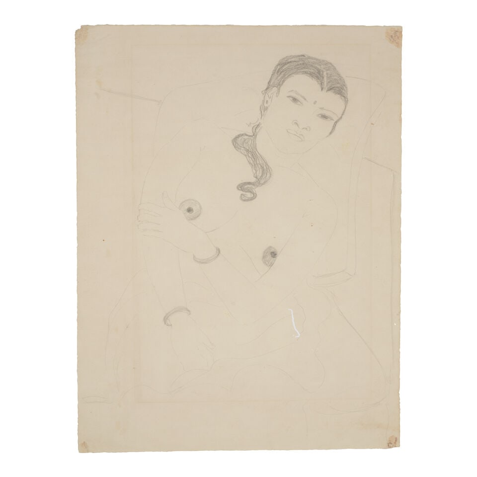 A large group of sixty-three works on paper, depicting Indian and some European sitters, by Dori... (1 of 15)