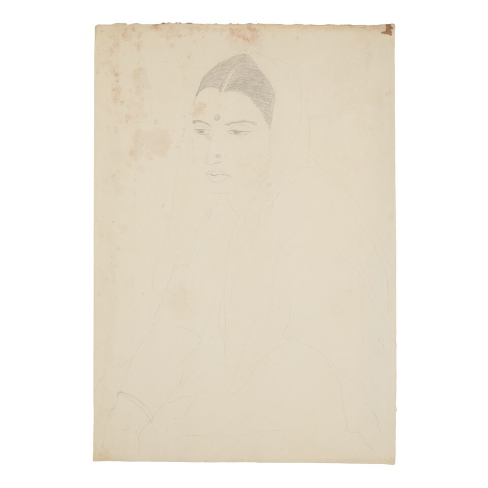 A large group of sixty-three works on paper, depicting Indian and some European sitters, by Dori... - 2