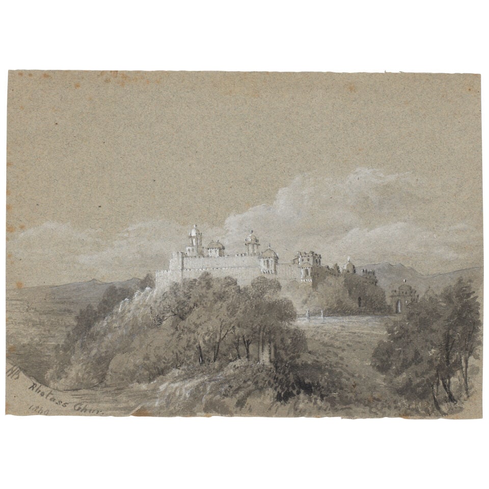 A group of six various Indian and Persian landscape views British School, late 19th Century-earl... - 5