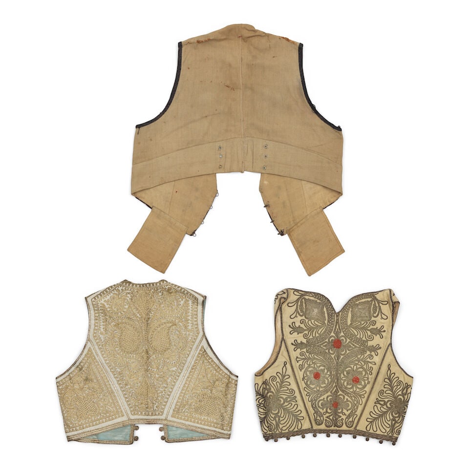 Three Ottoman metal-thread embroidered velvet children's waistcoats Turkey, 19th Century (3) - 2