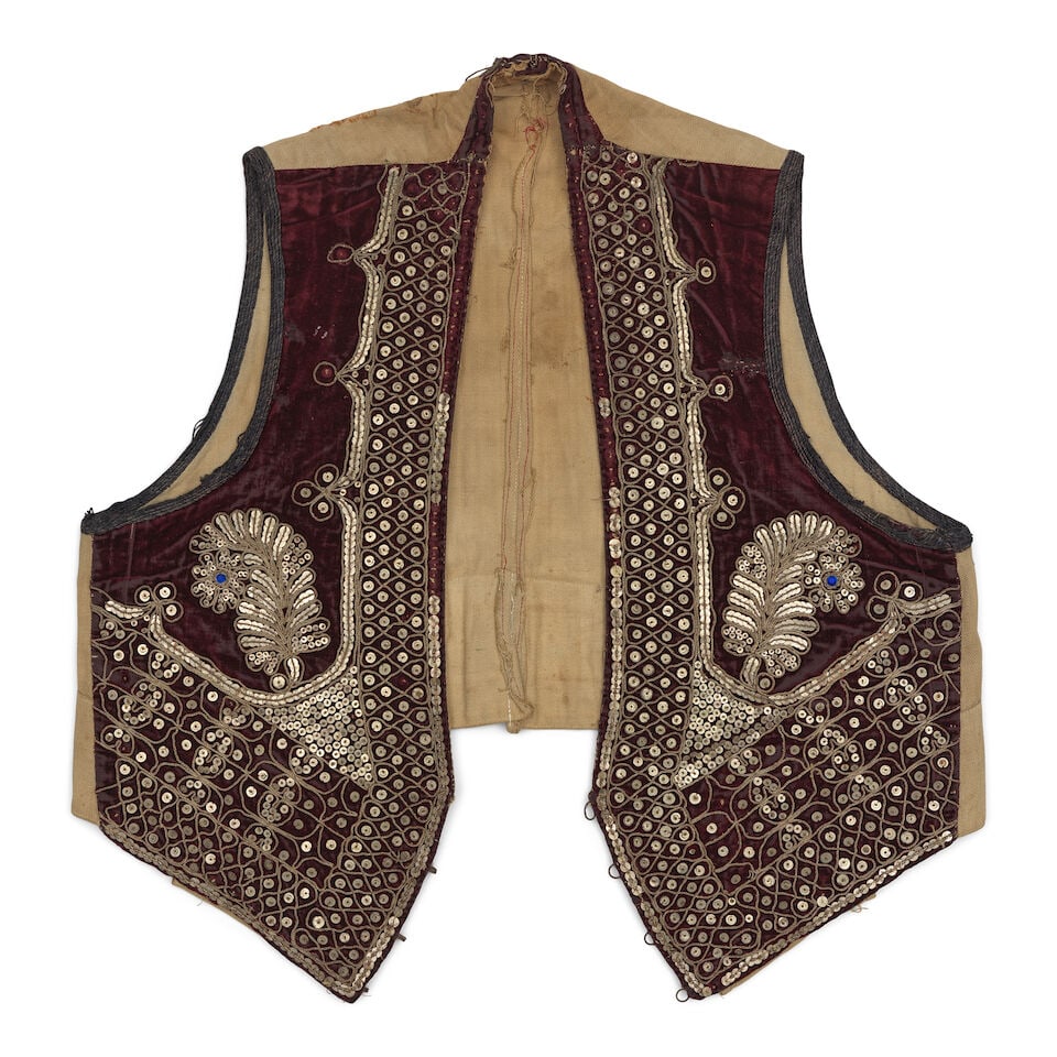 Three Ottoman metal-thread embroidered velvet children's waistcoats Turkey, 19th Century (3) - 3