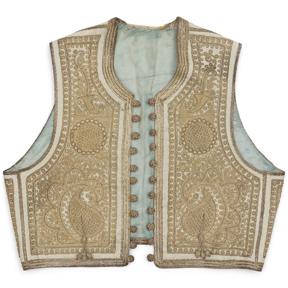 Three Ottoman metal-thread embroidered velvet children's waistcoats Turkey, 19th Century (3) - 4